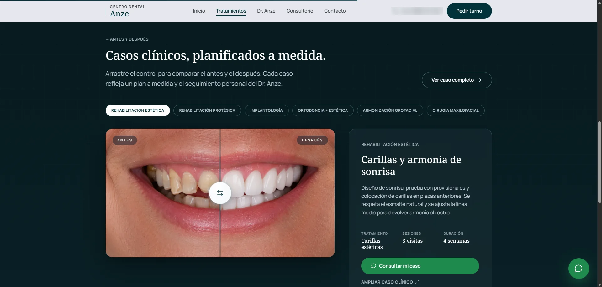 Casos clínicos con comparación antes y después